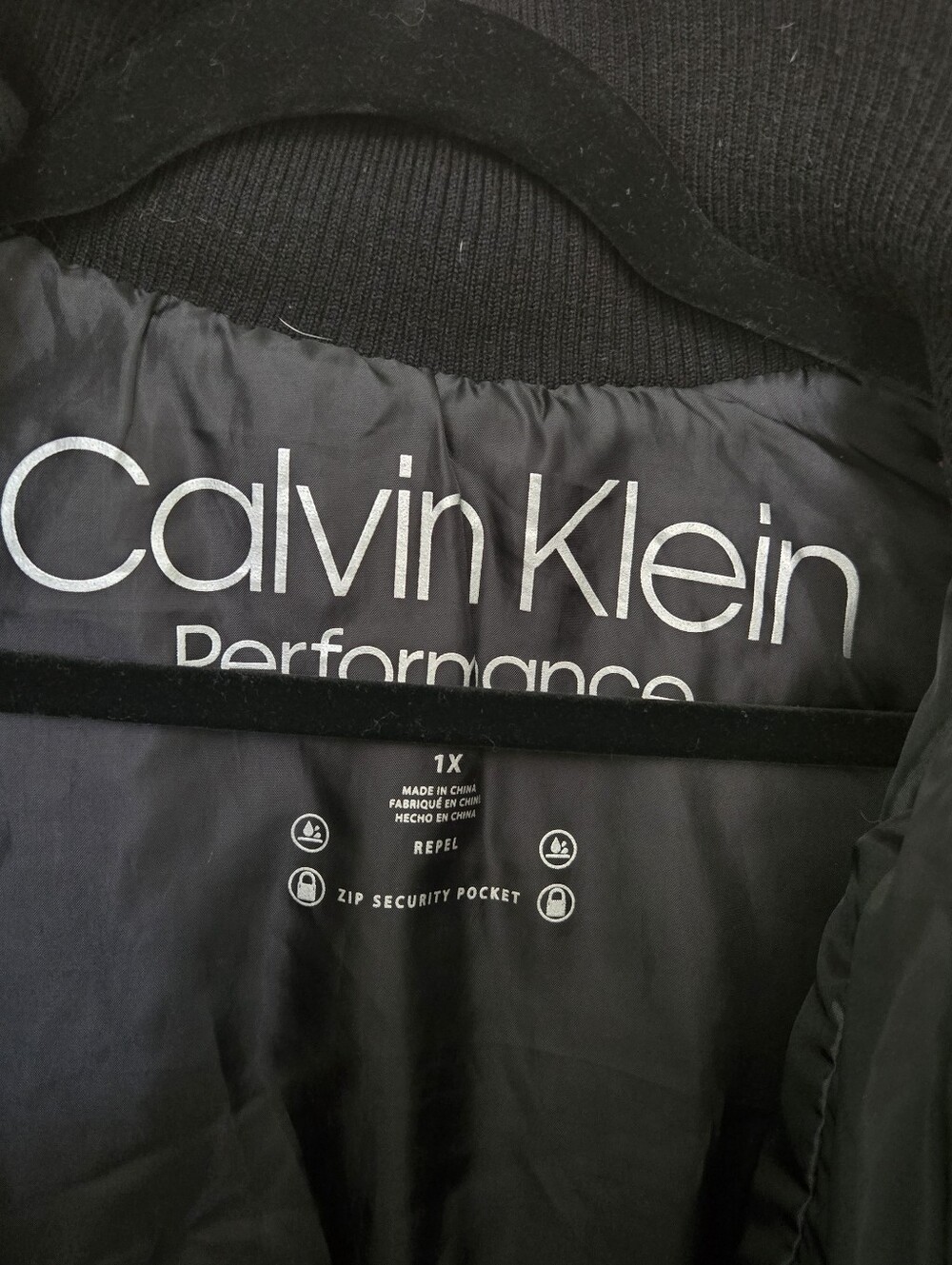 Calvin Klein Performance Black Faux Fur Hooded Puffer Sweater Coat Jacket 1X - Picture 6 of 11